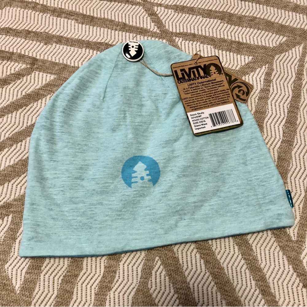 LiViTY Light Blue Stock Skully Hemp & Cotton Beanie